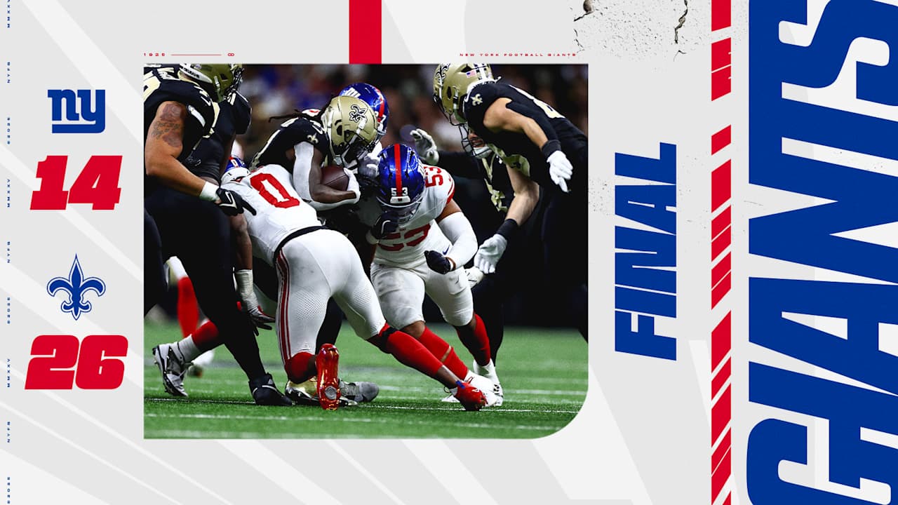 Giants fall to Saints, 26-14