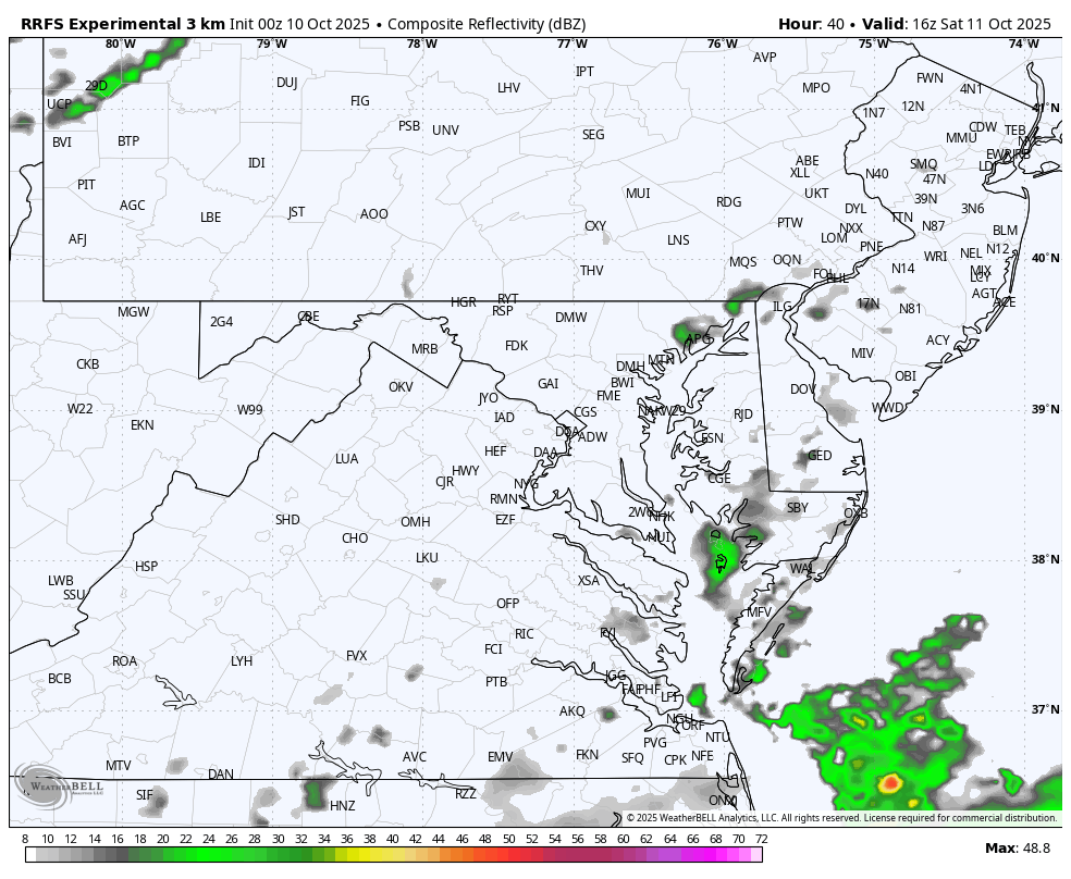 October 10 weather forecast radar Saturday