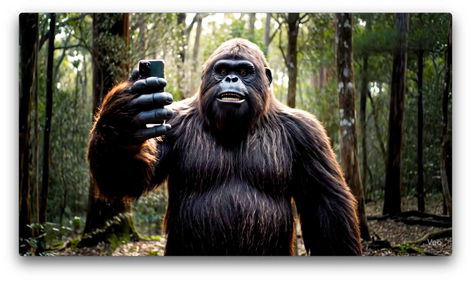 A Veo 3 Fast video of a bigfoot saying how much it like How-to Geek.