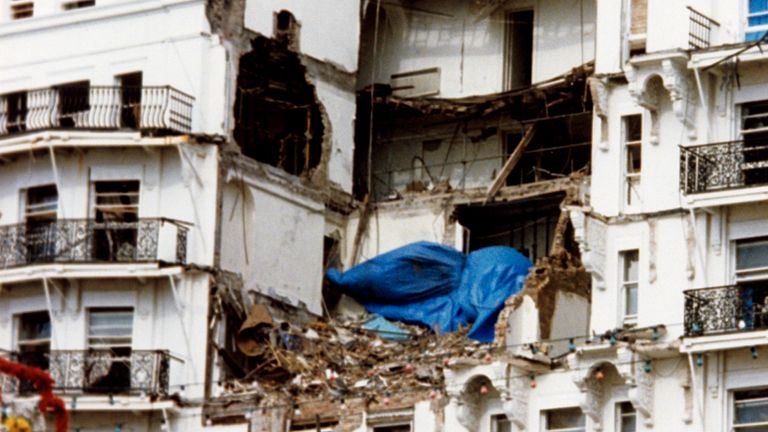The Grand Hotel in Brighton was bombed by the Provisional IRA in 1984 during the Tory Party conference. Pic: PA