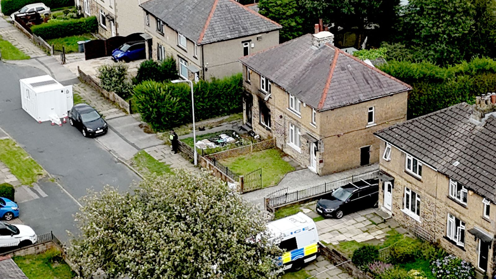 The house in Bradford where the fire took place in 2024. Pic: PA