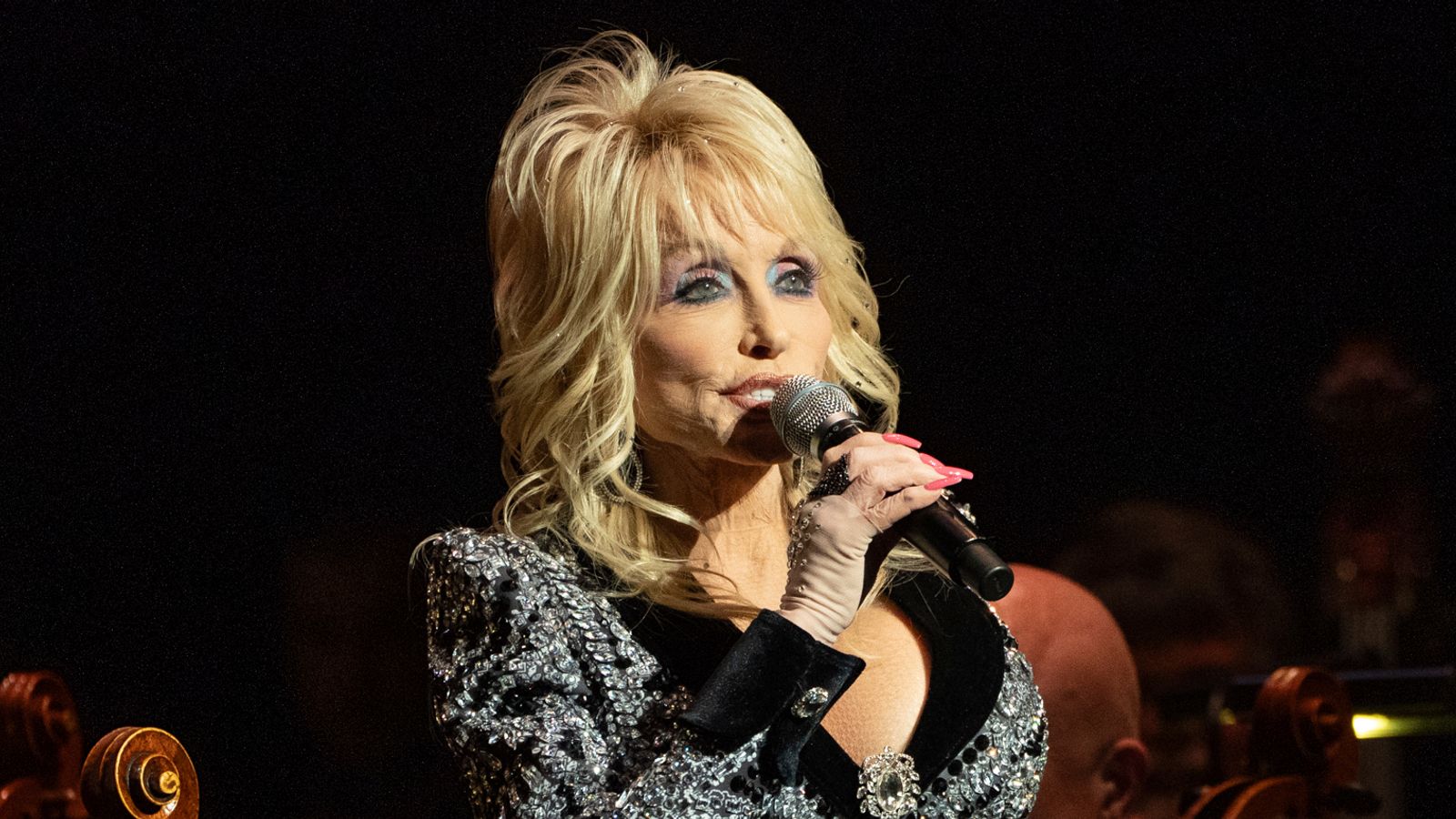 Dolly Parton during a concert in Nashville, Tennessee, in March. Pic: AP