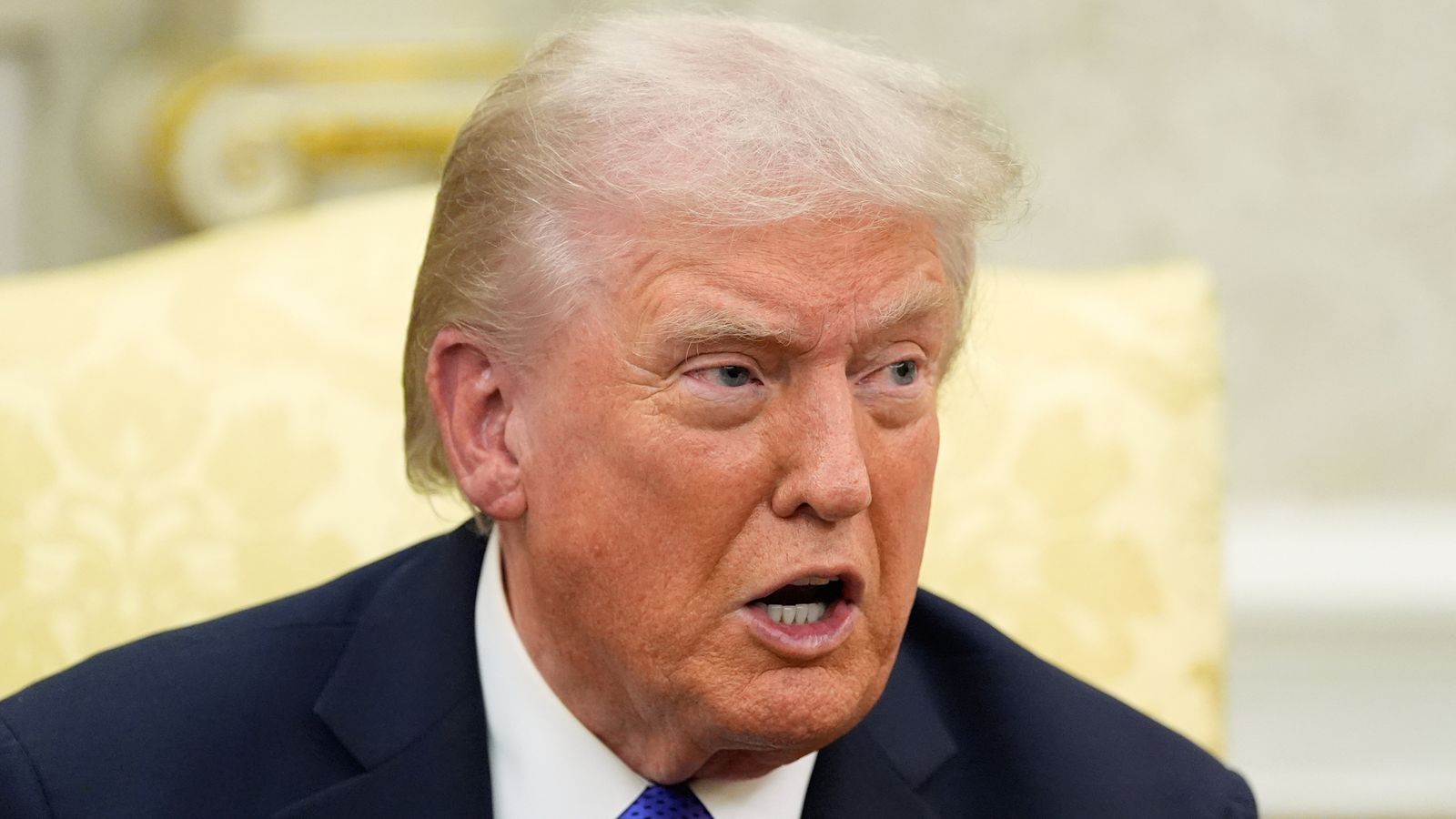 Donald Trump has called Canada's airing of the Ontario ad a 'hostile act'. Pic: AP