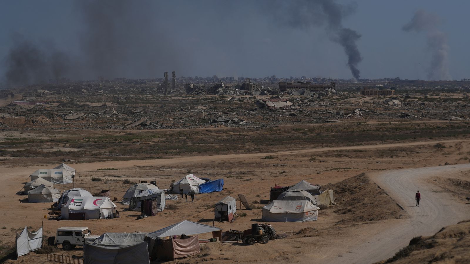 Gaza City has been under constant attack. Pic: AP