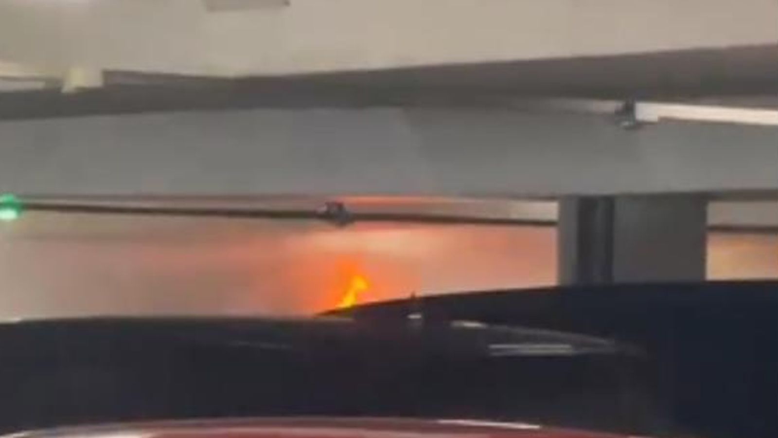 The fire broke out at the Terminal 3 car park at around 9am on Wednesday