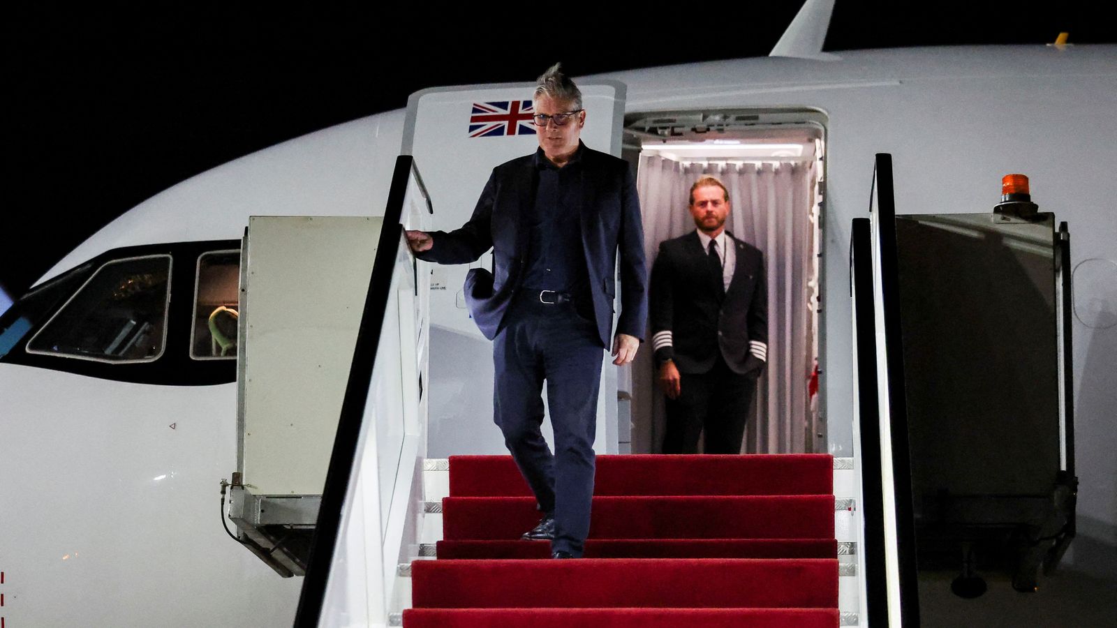 Starmer arrives in Sharm el-Sheikh. Pic: PA