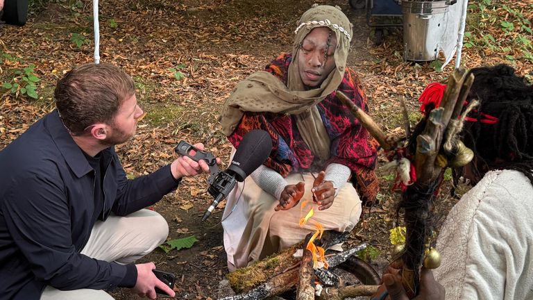 Sky News' Connor Gillies speaking to Kaura Taylor last week