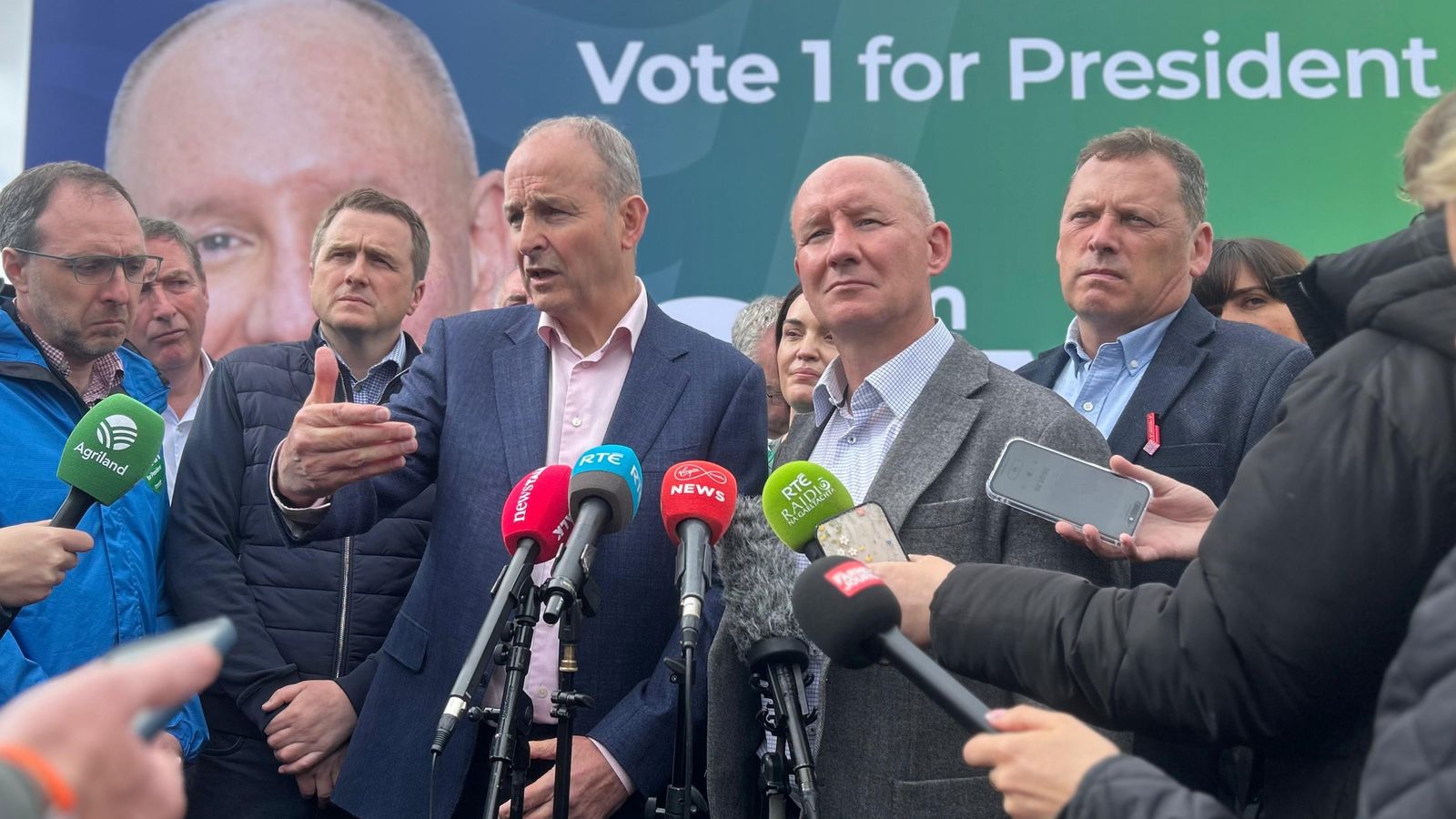 Fianna Fail leader Micheal Martin (centre left) supported Jim Gavin's (centre right) candidacy. Pic: PA