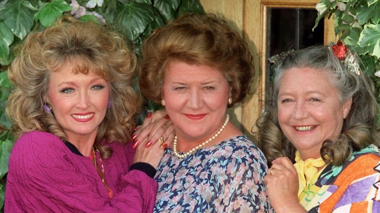 Keeping Up Appearances co-stars Mary Millar, Patricia Routledge and Judy Cornwall. Pic: PA