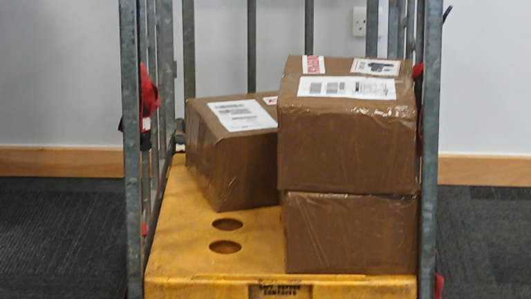 The discovery of the phones at a warehouse near Heathrow Airport. Pic: Metropolitan Police