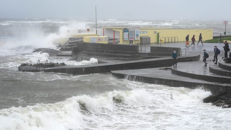 Blackrock diving tower in Salthill, Galway, western Ireland.
Pic: PA