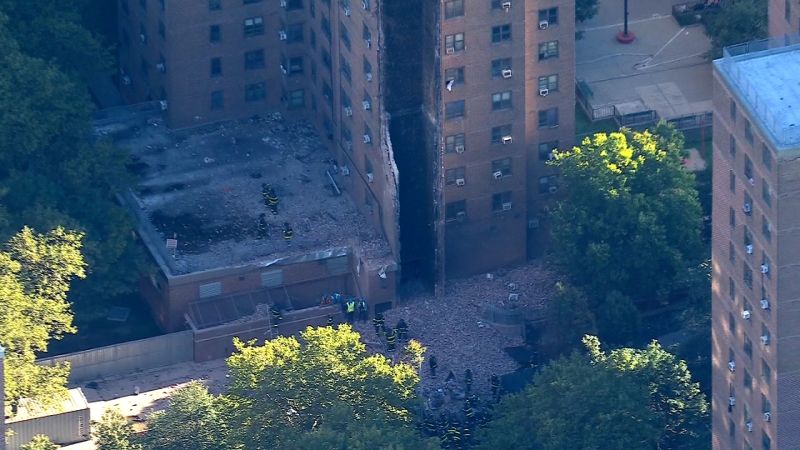 Bronx high-rise building partially collapses in Mott Haven neighborhood, raising concerns about public housing safety