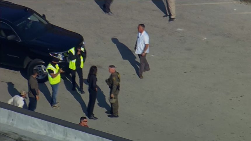 Department of Homeland Security Secretary Kristi Noem was seen at the Immigration and Customs Enforcement facility in Broadview, Illinois on October 3, 2025.