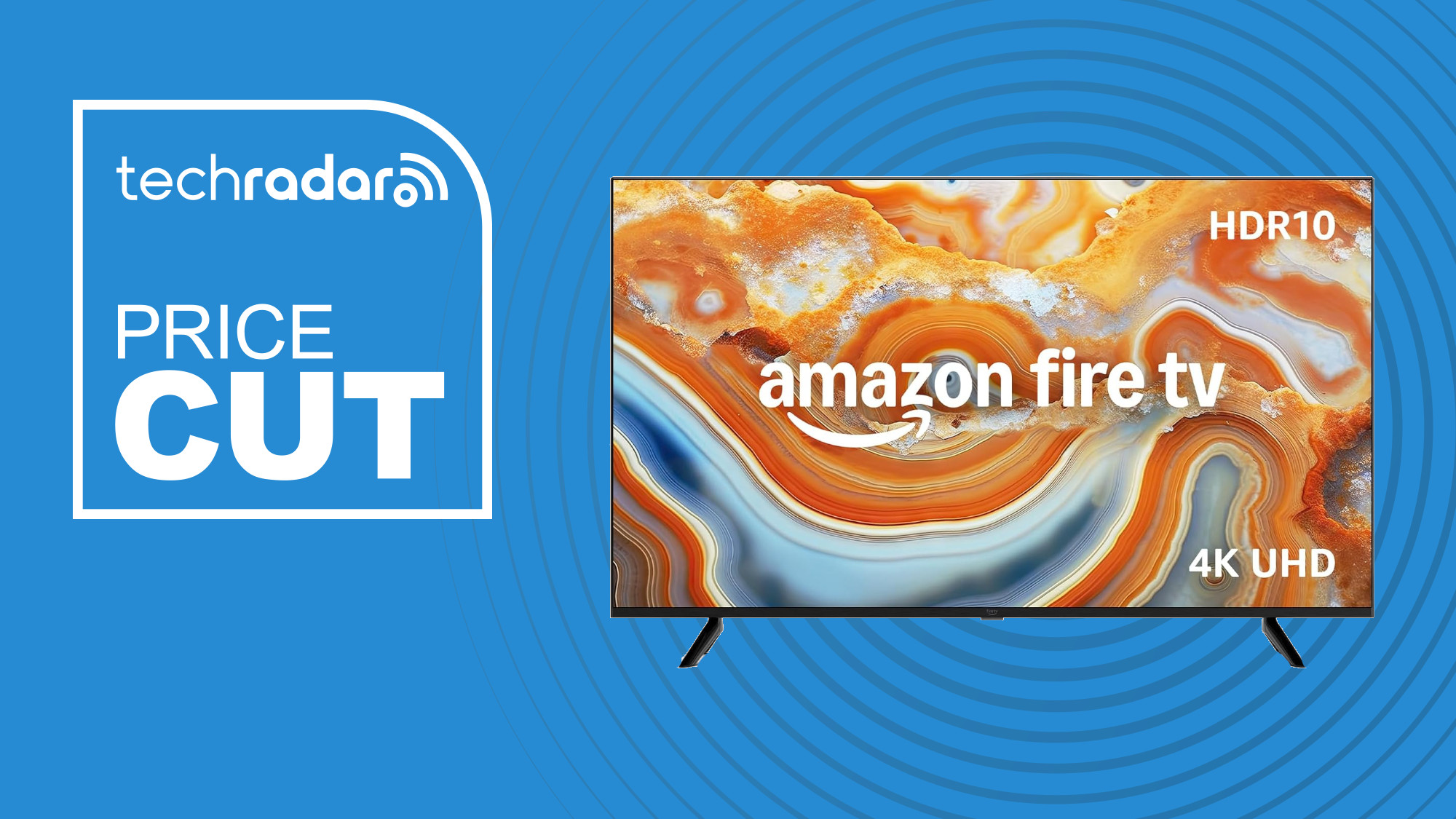 Amazon Fire TV 4 Series on a blue background