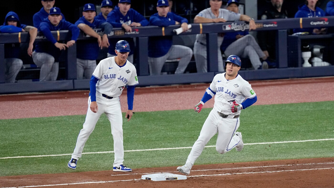 Blue Jays rout Dodgers 11-4 in World Series opener : NPR