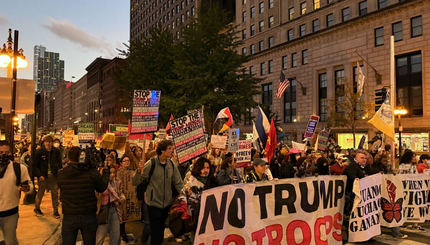 Protesters hit the streets as Texas National Guard expected to be deployed in Chicago area