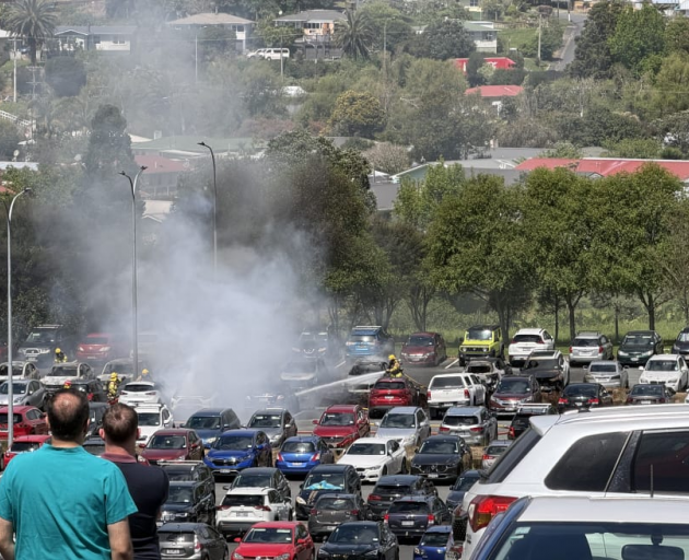 The fire in the Whangārei Hospital staff damaged multiple cars. Photo: Susan Edmunds