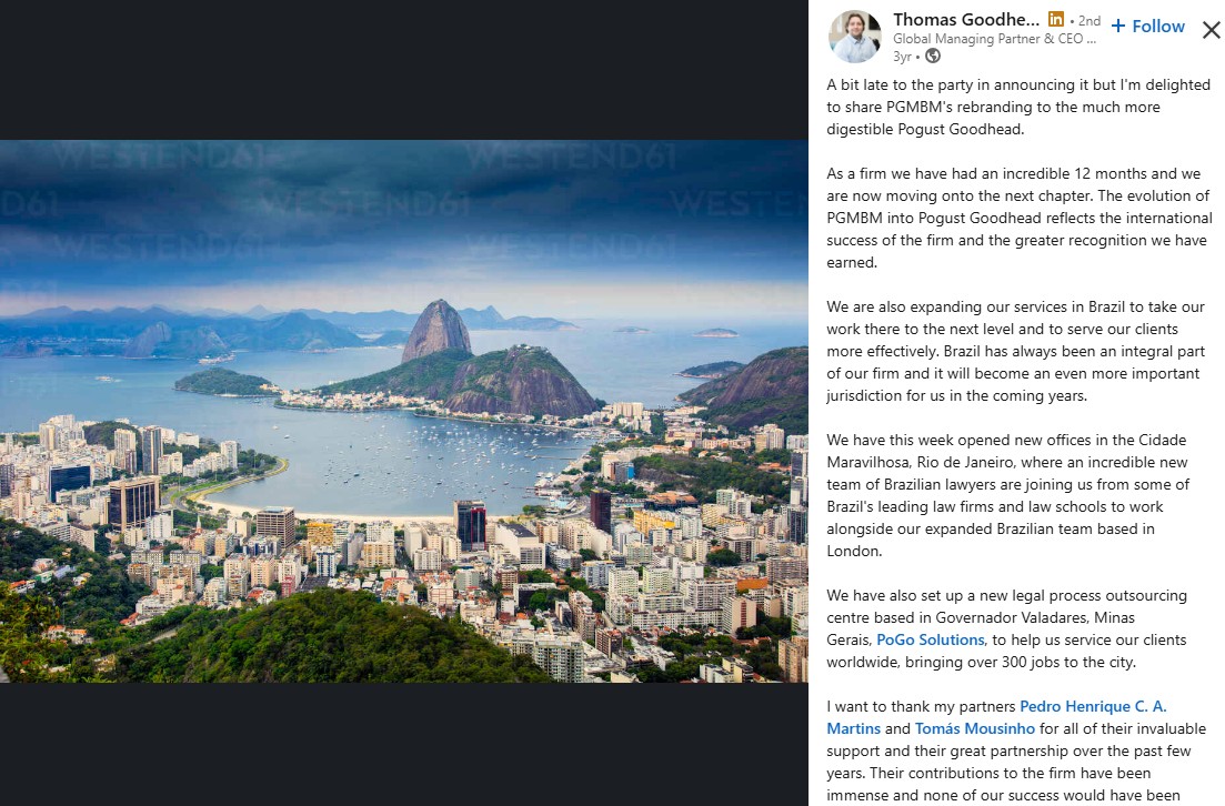 Aerial view of Rio de Janeiro with Sugarloaf Mountain and Guanabara Bay.
