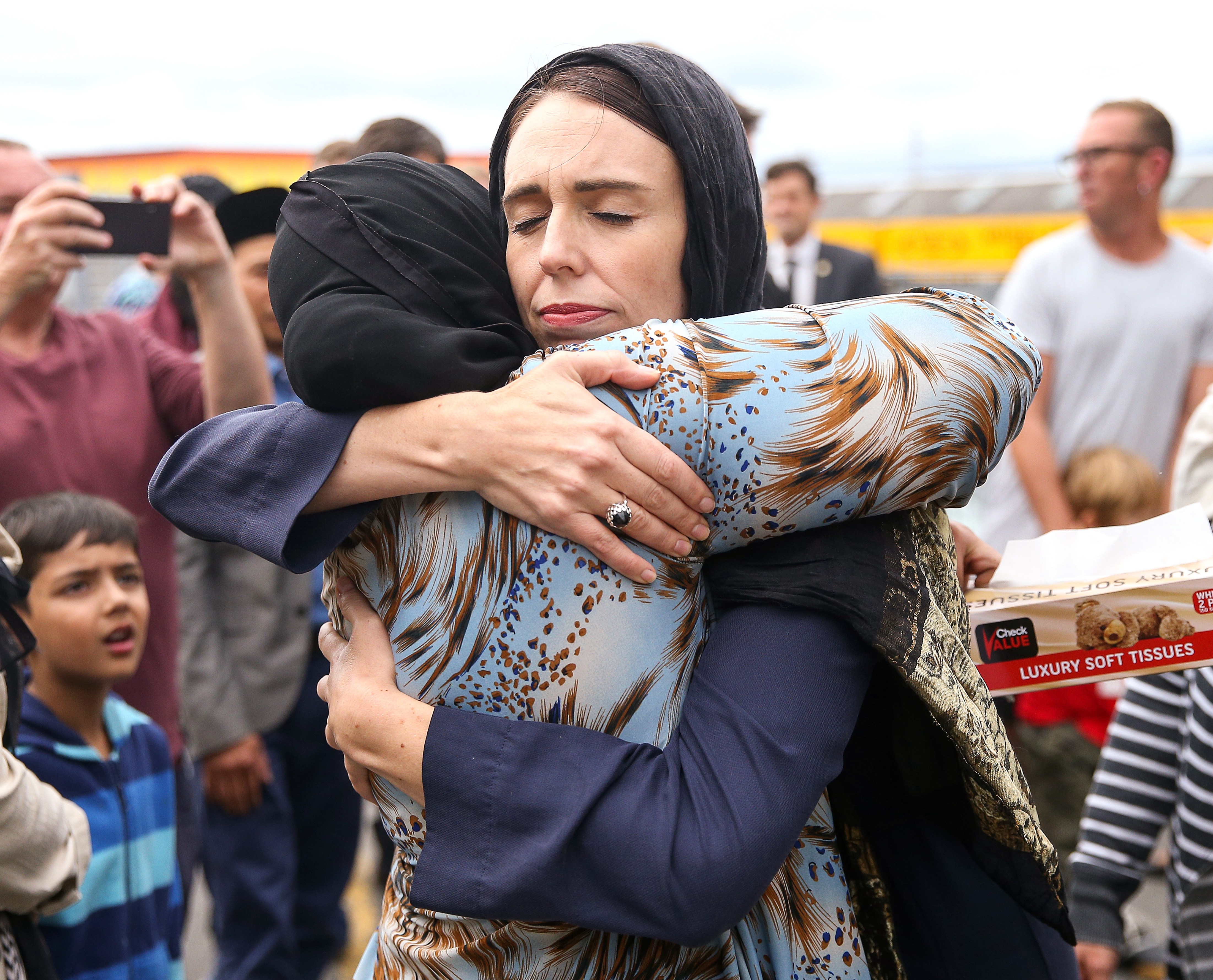 Prime Minister Ardern Lays Wreath And Visits With Islamic Community Leaders At Kilbirnie Mosque