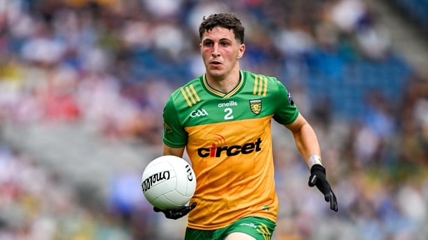28 June 2025; Finnbarr Roarty of Donegal during the GAA Football All-Ireland Senior Championship quarter-final match between Monaghan and Donegal at Croke Park in Dublin. Photo by Ray McManus/Sportsfile