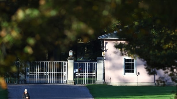 WINDSOR, ENGLAND - OCTOBER 25: The entrance gates and gatehouse to Royal Lodge are seen in Windsor Great Park on October 25, 2025 in Windsor, England. Prince Andrew has come under increased scrutiny this week, following the release of Virginia Giuffre's posthumous memoir "Nobody's Girl", within whic