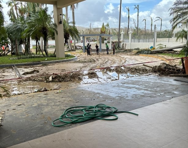 Hotel in Jamaica damaged by Hurricane Melissa