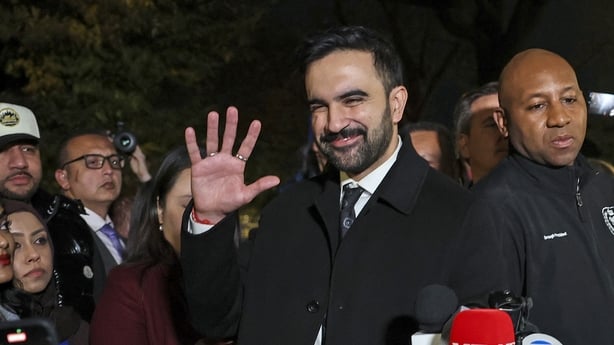 Zohran Mamdani speaks during a campaign event in New York 