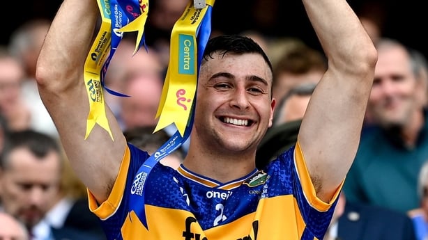 20 July 2025; Robert Doyle of Tipperary lifts the Liam MacCarthy cup after victory in the GAA Hurling All-Ireland Senior Championship final match between Cork and Tipperary at Croke Park in Dublin. Photo by Stephen McCarthy/Sportsfile
