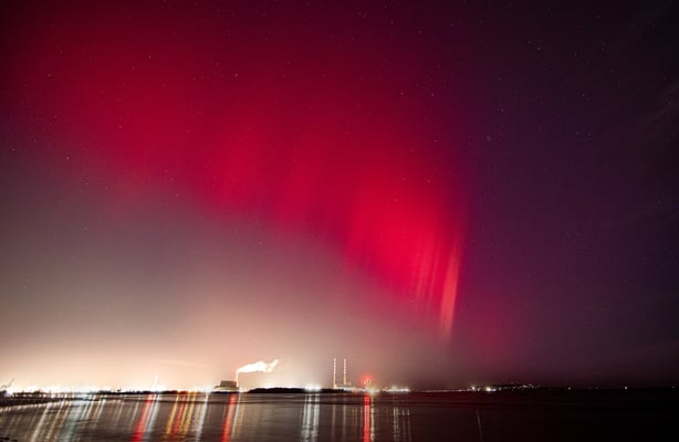 Red hues of light over Sandyford Strand
