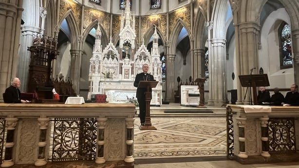 Bishop Niall Coll speaks at St Eunan's Cathedral Letterkenny 