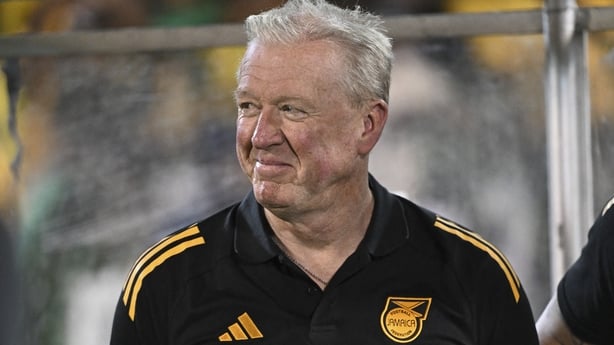 Jamaica's head coach British Steve McClaren watches from the sidelines during the World Cup qualifier football match between Jamaica and Curacao at the National Stadium in Kingston, Jamaica on November 18, 2025. (Photo by Ricardo Makyn / AFP)