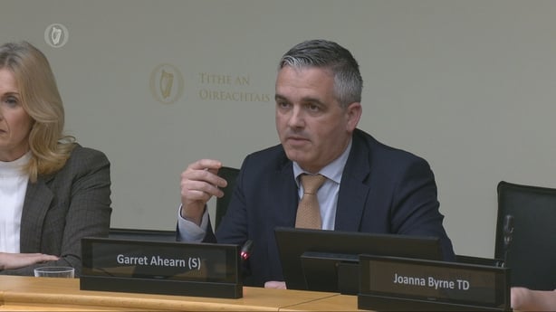 Garret Ahearn speaking at an Oireachtas Committee