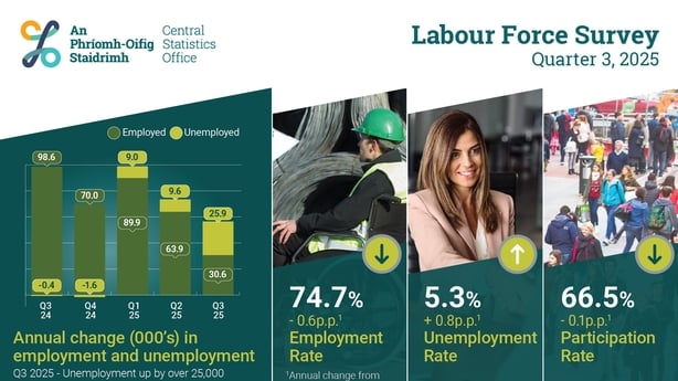 infographic of CSO stats on labour force survey