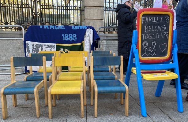 Migrant workers held a protest in Dublin over family reunification rights