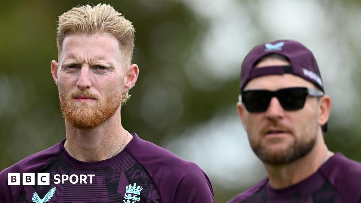 Ben Stokes and Brendon McCullum look on