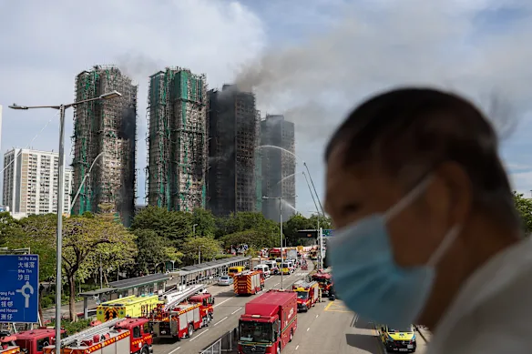 Fire services remain at the scene of the blaze.