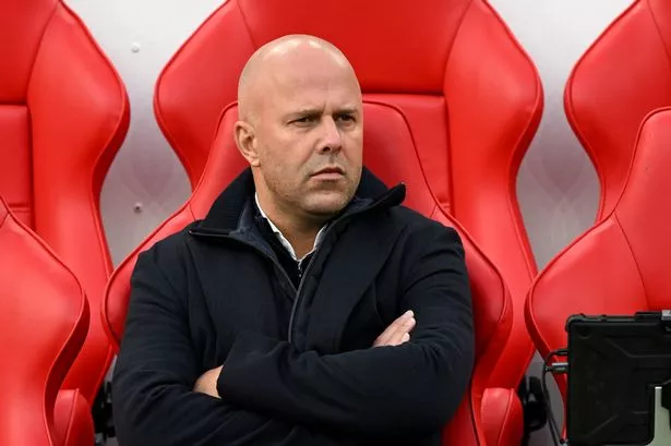 LIVERPOOL, ENGLAND - NOVEMBER 22: Arne Slot, Manager of Liverpool, looks on prior to the Premier League match between Liverpool and Nottingham Forest at Anfield on November 22, 2025 in Liverpool, England. (Photo by Liverpool FC/Liverpool FC via Getty Images)
