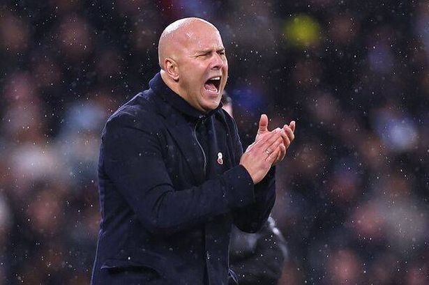 Liverpool boss Arne Slot reacts