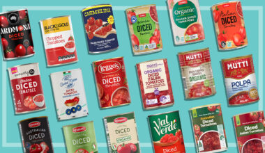 eighteen different tinned tomatoes products