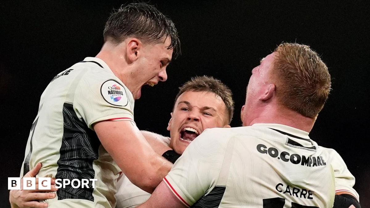 Wales celebrate after the final whistle against Japan
