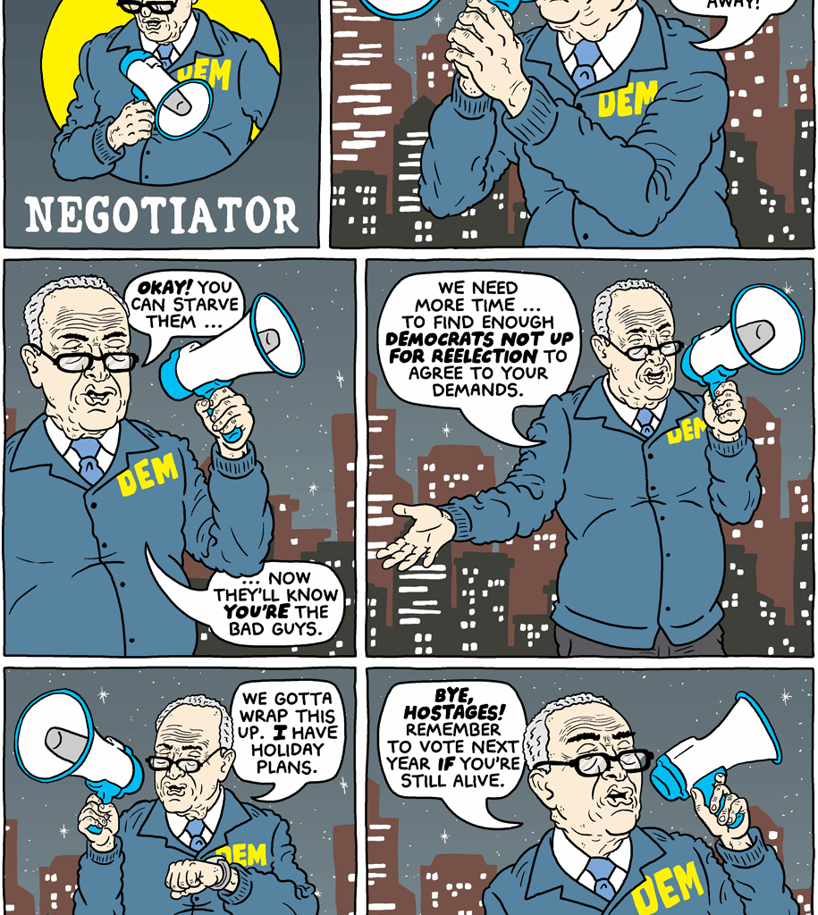 Cartoon: Chuck Schumer, shutdown negotiator - Daily Kos