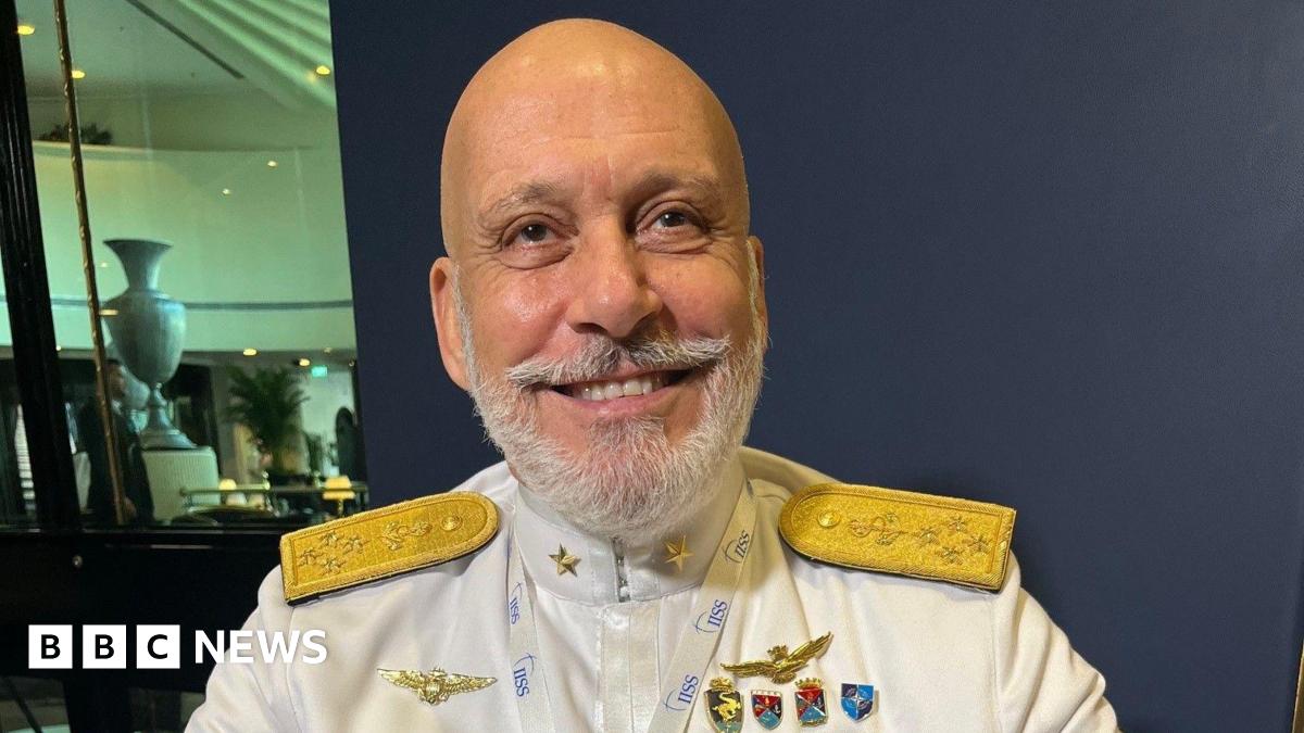 Admiral Giuseppe Cavo Dragone speaks during a BBC interview