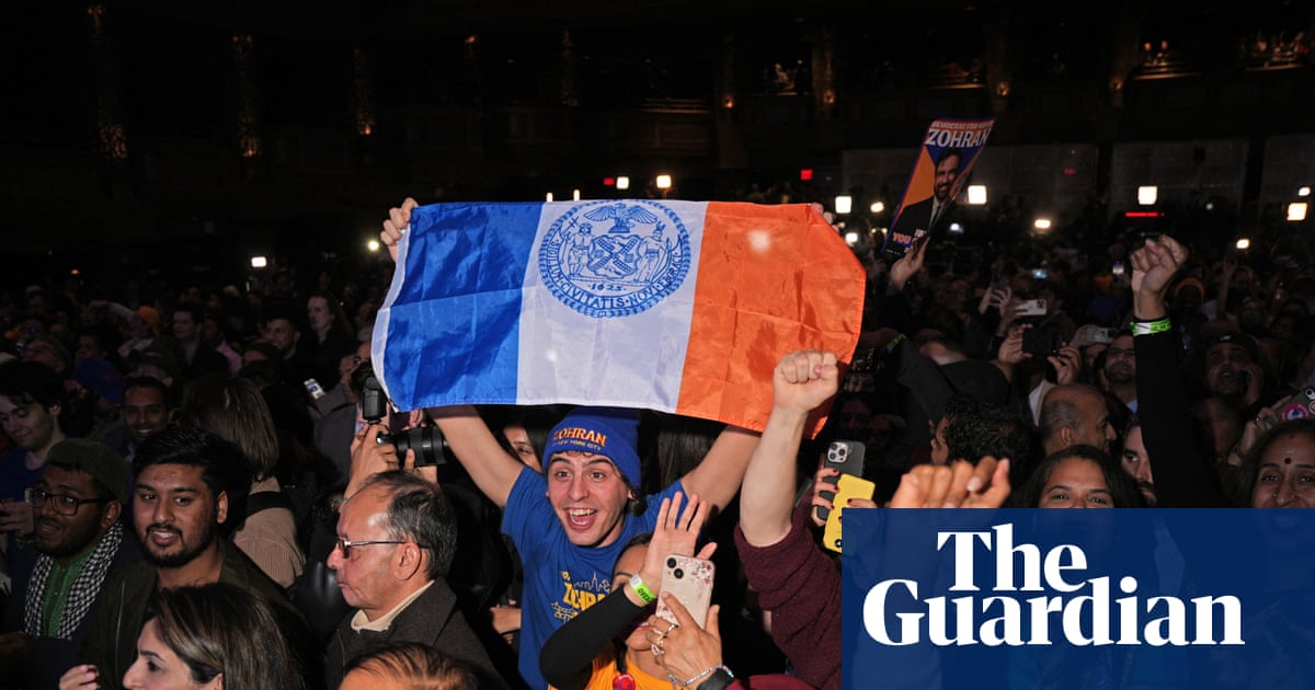 ‘Like we won the championship’: New Yorkers celebrate Mamdani’s win with cheers, tears and DSA chants | New York