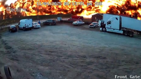 CCTV captures moment UPS cargo plane crashes near Kentucky airport – video