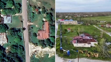 Before-and-after views show Hurricane Melissa damage to Jamaican town – video