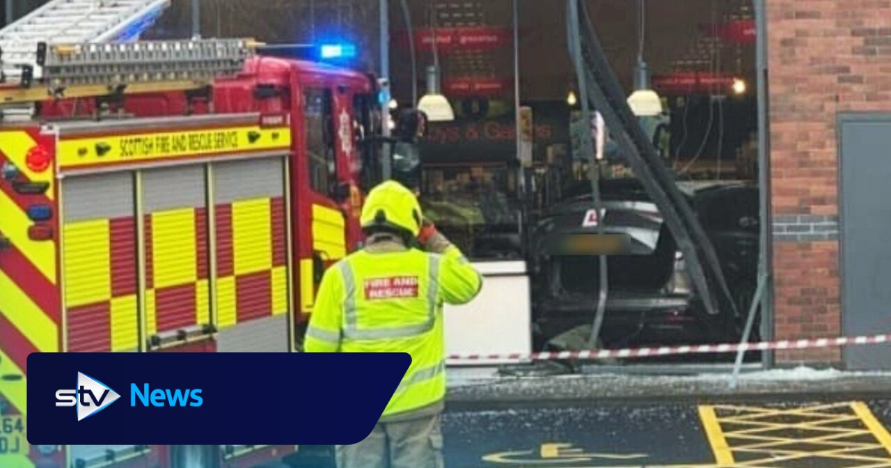 Two cut from car after 'learner' driver crashes into Milngavie Home Bargains shop