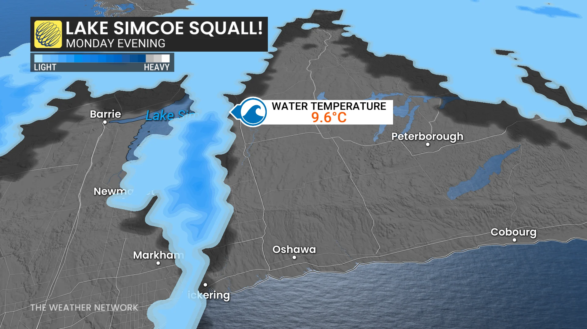 Lake Simcoe snow squall Monday evening