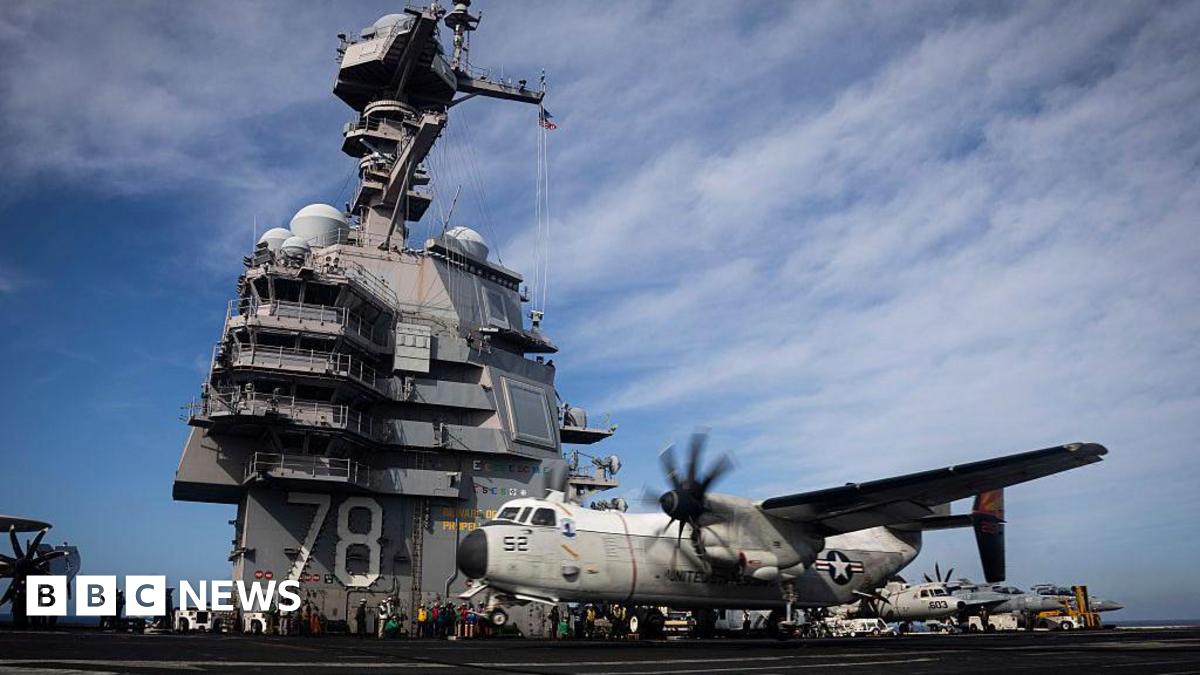 Aircraft on board the USS Gerald R Ford while underway in the North Sea in September 2025