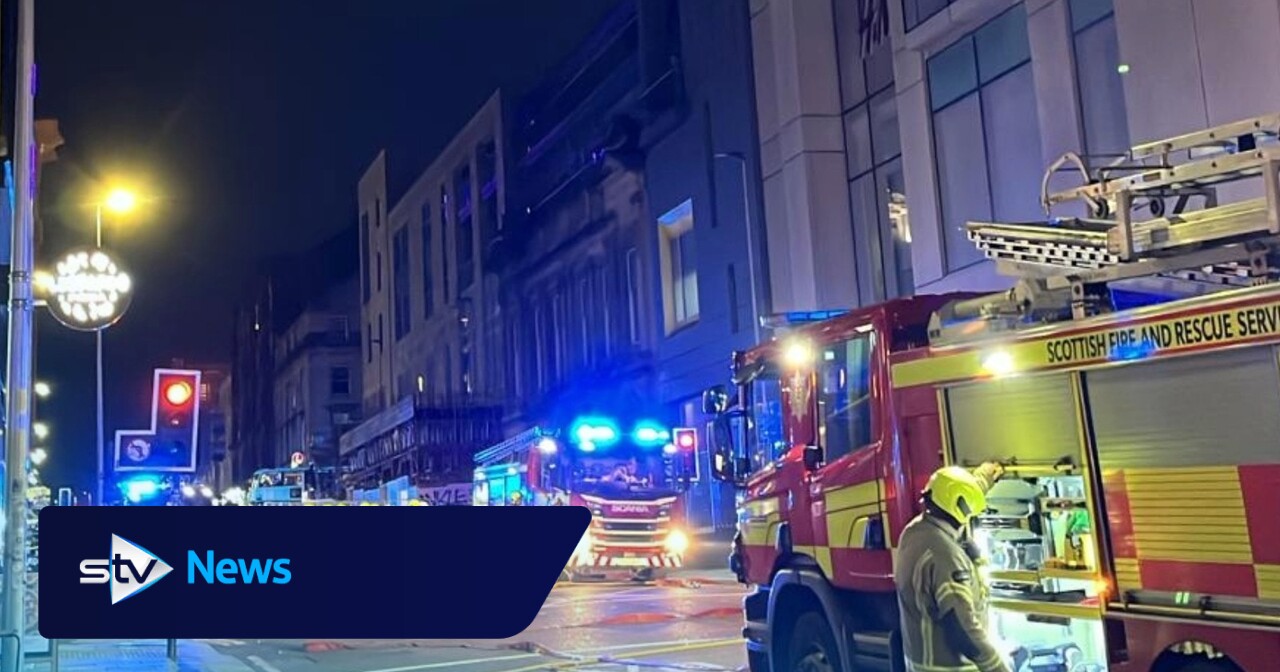 Fifty firefighters tackle blaze as Glasgow city centre street sealed off and H&M store evacuated