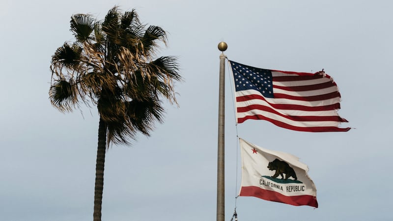 A stock photo showing the California flag. (Unsplash/Patrick Fore)